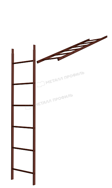 Лестница кровельная стеновая дл. 1860 мм без кронштейнов (8017) ― заказать в интернет-магазине Компании Металл Профиль по приемлемой цене.