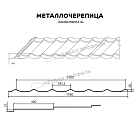 Металлочерепица МЕТАЛЛ ПРОФИЛЬ Ламонтерра-XL (PURMAN-20-Citrine-0.5)